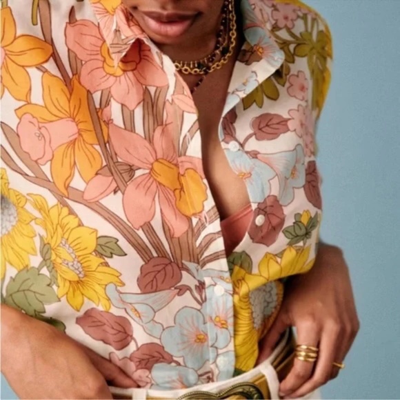 Sezane Pierro Shirt Boho 70s - Size 36 - Picture 4 of 5